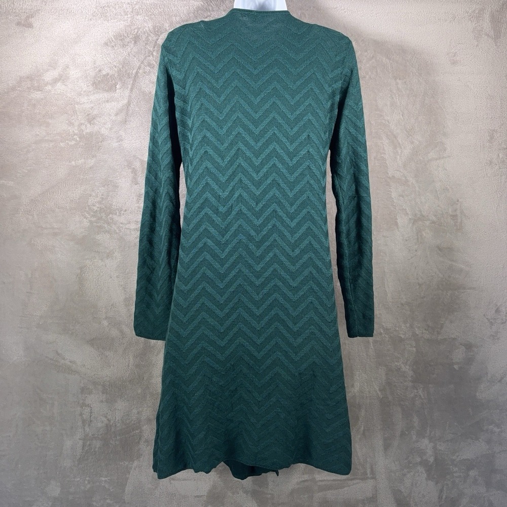 Anthropologie Moth Vergennes Chevron Texture Cardigan Womens Size Large Green - Picture 2 of 8